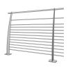 Vue perspective du garde corps terrasse ou balcon acier design en kit avec 12 lisses et main courante
