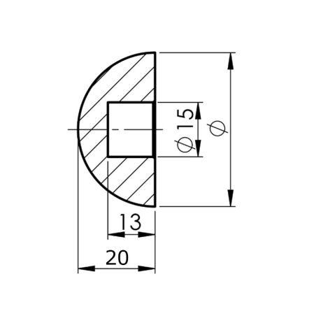 Terminaison en hêtre pour main courante bois diamètre 42 mm angle droit arrondi