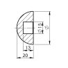 Terminaison en hêtre pour main courante bois diamètre 42 mm angle droit arrondi