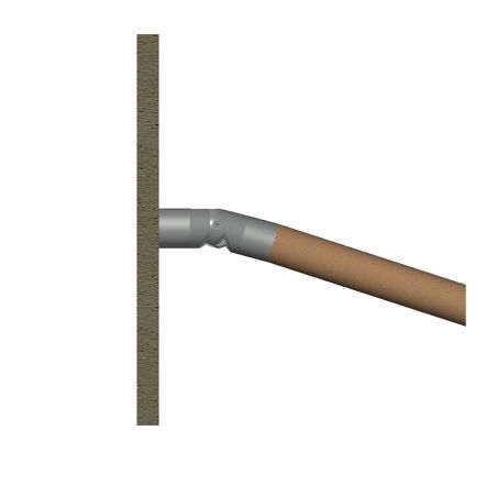 Exemple du départ mural orientable en inox pour mains courantes en bois diamètre 42mm