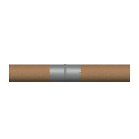 Exemple du raccord en ligne en inox pour mains courantes en bois diamètre 42mm