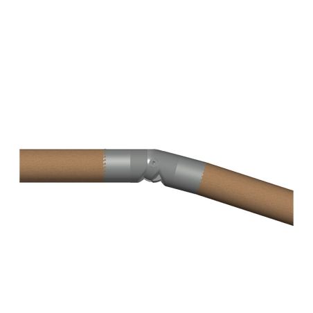 Exemple du raccord orientable en inox pour mains courantes en bois diamètre 42mm