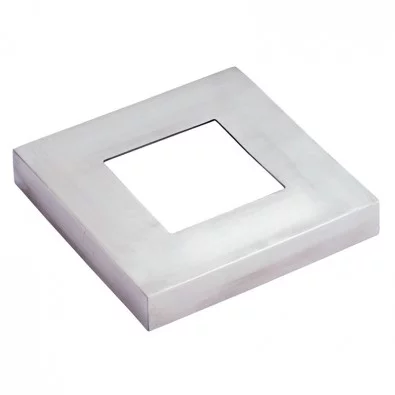 Cache-platine carré de côté 72 mm pour tube 40 x 40 mm inox 316 brossé