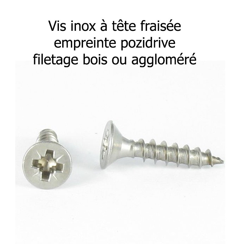 Vis inox à tête fraisée bois 3.5x40 mm empreinte pozidrive cruciforme