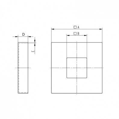 Cache-platine carré de côté 147mm pour tube 80 x 80 mm inox 316 brossé Cache-platine carré de côté 147mm pour tube 80 x 80 mm inox 316 brossé
