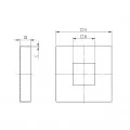 Cache-platine carré de côté 147mm pour tube 80 x 80 mm inox 316 brossé 1