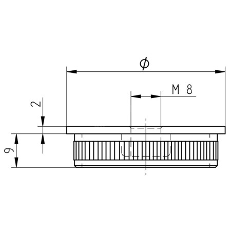 Bouchon fileté plat tube rond inox 33,7 mm inox 304 brossé pas cher