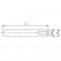 Tige 115 mm ø 14 mm taraudée M6 extrémité arrondie en inox 304 brossé. 1