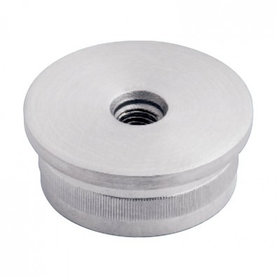 Bouchon fileté plat tube rond inox 42,4 mm inox 304 brossé pas cher