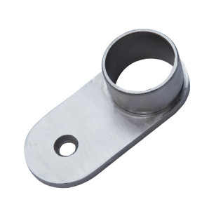 Patte murale à manchonner en inox 304 brossé diam 33,7 mm, à coller