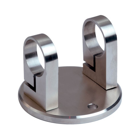Platine de fixation pour tube rond inox 316 diamètre 33,7 mm