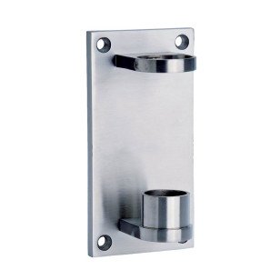 Platine inox rectangulaire fixation mixte pour tube rond ø 42,4 mm inox 316