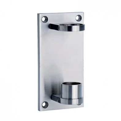 Platine inox rectangulaire fixation mixte pour tube rond ø 42,4 mm inox 316