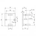 Platine inox rectangulaire pour tube carré 40x40, 2 colliers, en inox brossé 1