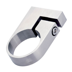 Collier de fixation de tube rond diamètre 33,7 mm en inox 316 brossé