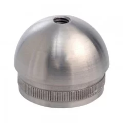 Bouchon fileté 1/2 sphère pour tube rond inox 33,7 mm inox 304 brossé