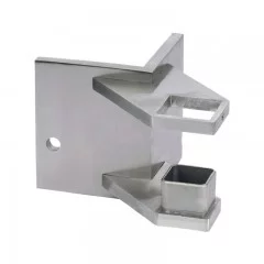Platine de fixation tube carré 40x40,rectangulaire, d'angle saillant, inox 316