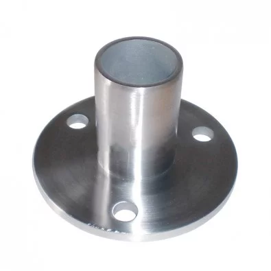 Platine de fixation pour tube rond 33,7 mm à la française inox 304, trous ronds
