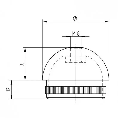 Bouchon fileté 1/2 sphère pour tube rond inox 33,7 mm inox 304 brossé Bouchon fileté 1/2 sphère pour tube rond inox 33,7 mm inox 304 brossé