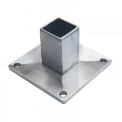 Platine de fixation pour tube carré 40 x 40 mm à la française inox 304