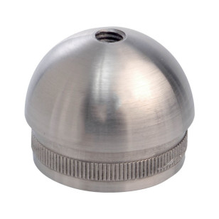 Bouchon fileté 1/2 sphère pour tube rond inox 42,4 mm inox 304 brossé