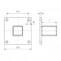 Platine de fixation pour tube carré 40 x 40 mm à la française inox 304 0