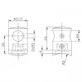 Support de lisse ø10 mm transversal pour support plat inox 316 brossé 1