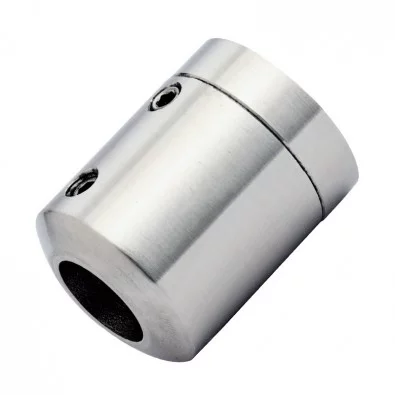 Support de lisse ø 12 mm en 2 parties sur support plat inox 316 brossé