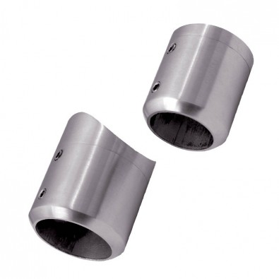 Support de barre ø26,9mm en 2 parties sur tube ø42,4mm inox 316 brossé