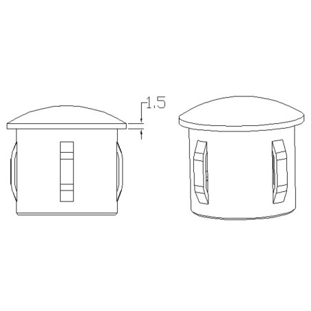 Bouchon bombé pour tube rond inox de diam 33,7 mm en inox 304 brossé