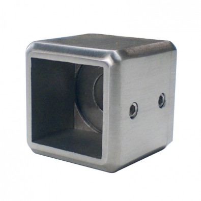 Support de barre 30/30mm en 2 parties sur support plat inox 316 brossé
