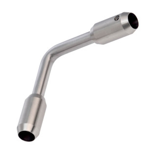 Raccord de lisses diamètre 10 mm à 90° vis pointeau en inox 304 brossé