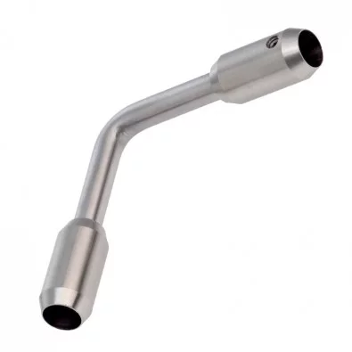 Raccord de lisses diamètre 10 mm à 90° vis pointeau en inox 304 brossé