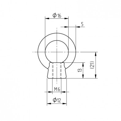 Anneau diamètre 16 mm taraudage M6 en inox 304 Anneau diamètre 16 mm taraudage M6 en inox 304