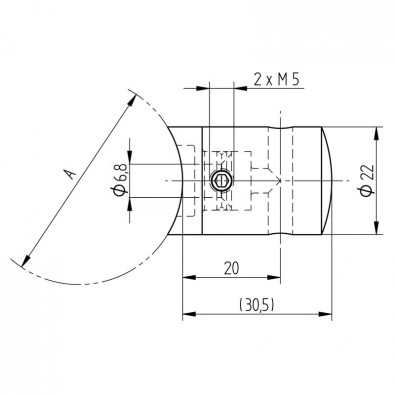 Support pour câble 6 mm en inox pour poteau 48,3 mm Support pour câble 6 mm en inox pour poteau 48,3 mm