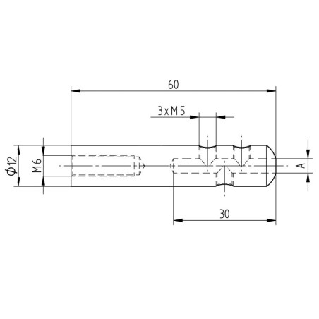Connecteur taraudé M6 en inox 316 pour câble diamètre 6 mm