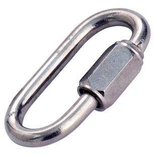 Maillon rapide en inox 316 diamètre 6 mm ouverture 7,5 mm
