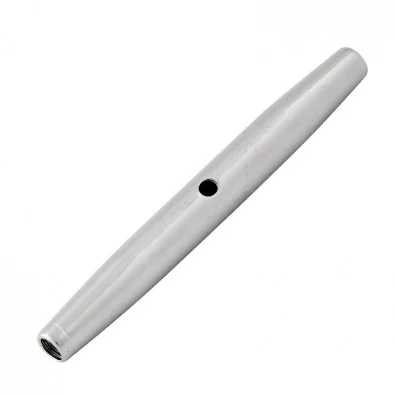 Corps de tendeur en inox 316 avec filetages M6 à gauche et à droite Corps de tendeur en inox 316 avec filetages M6 à gauche et à droite