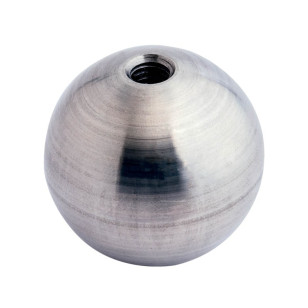 Boule déco en inox pleine  diamètre 40 mm, trou taraudé M8