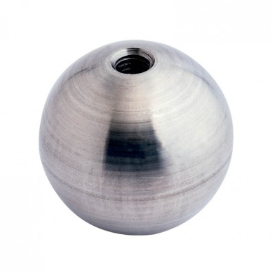 Boule déco en inox pleine diamètre 40 mm, trou taraudé M8