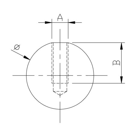 Boule déco en inox pleine diamètre 25 mm, trou taraudé M6