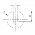 Boule déco en inox pleine diamètre 15 mm, trou taraudé M6 1