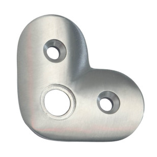 Support d'angle 90° pour main courante  ø 33,7 mm en inox 304 brossé.