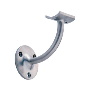 Support mural 3 points de main courante 42,4mm cintré inox 316 brossé