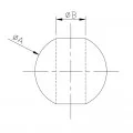 Bague, boule pleine en inox 304 brossé Ø25mm, trou débouchant Ø12,2mm 1
