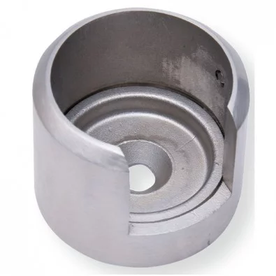 Départ mural droite de tube à gorge diamètre 42,4mm en inox 316 brossé Départ mural droite de tube à gorge diamètre 42,4mm en inox 316 brossé