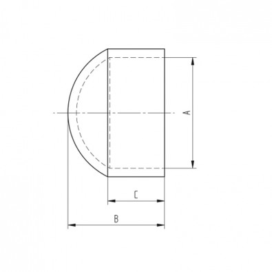 Terminaison de main courante bombée en inox, pour main courante bois Terminaison de main courante bombée en inox, pour main courante bois