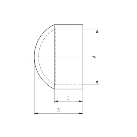 Terminaison de main courante bombée en inox, pour main courante bois