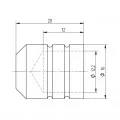 Terminaison droite de lisse de garde corps 12mm, inox 304 brossé 1