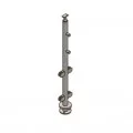Poteau de milieu pour verre 8,76 mm et barres 12 mm inox 304 brossé 0